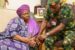 COAS, Lt. Gen. Taoreed Lagbaja with the late Maj-Gen. Chris Alli's widow, Dorothy Chris Alli during the condolence visit