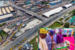 Yaba flyover. Inset: Sanwo-Olu unveiling the flyover