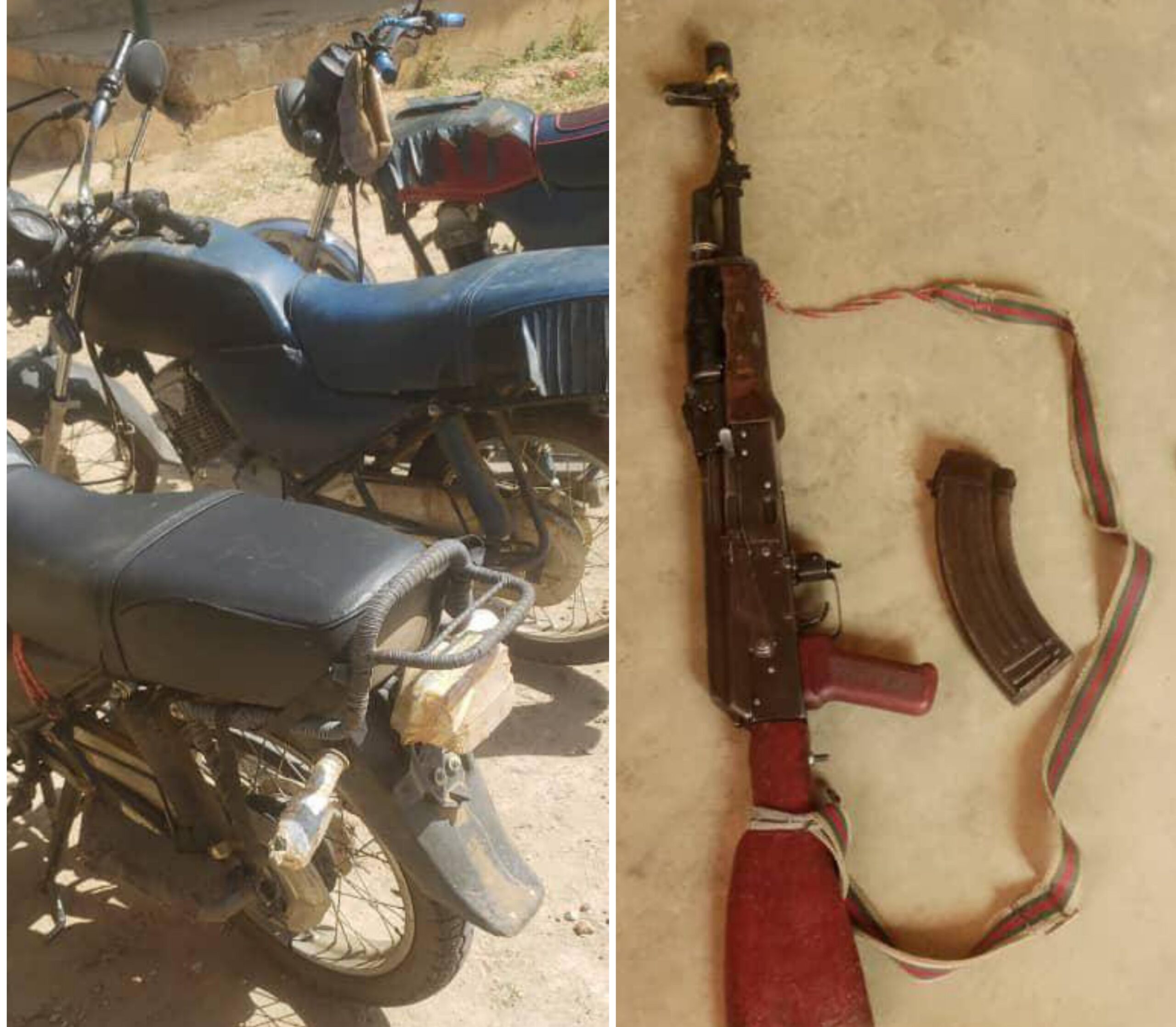 Troops recover weapons, motorcycles from bandits after subduing them in gun duels in two separate operations in Kaduna State.