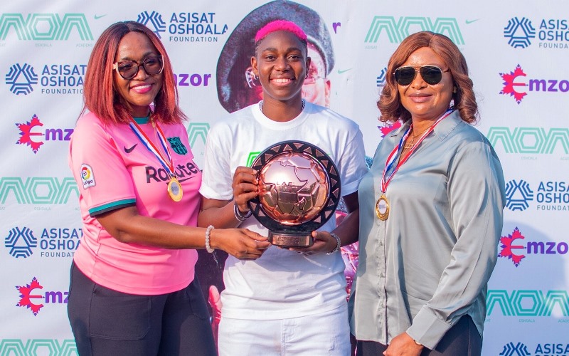 Emzor hosts Asisat Oshoala to grand homecoming, supports Football tournament for girls