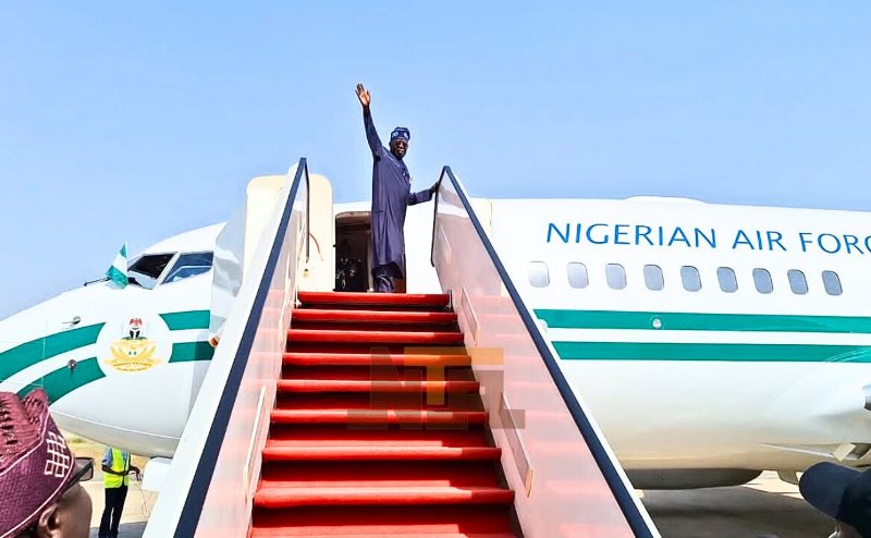 Tinubu lands in Lagos for Christmas