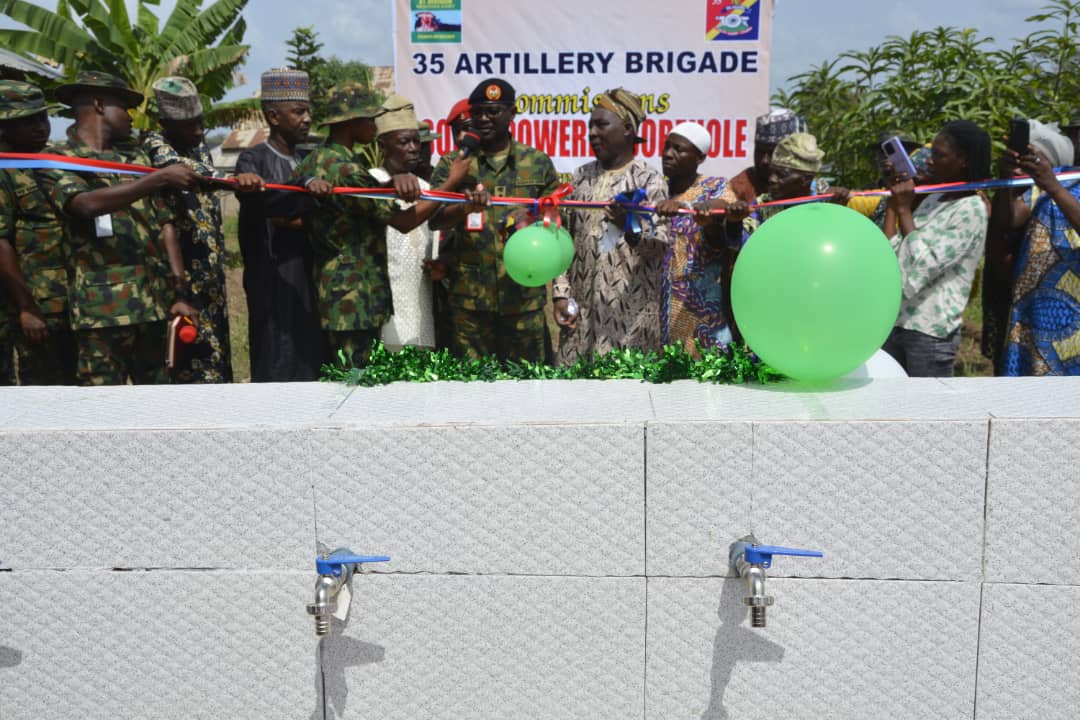 Nigerian Army commissions solar-Powered Industrial Borehole, undertake other community initiatives at Ogun host communities,