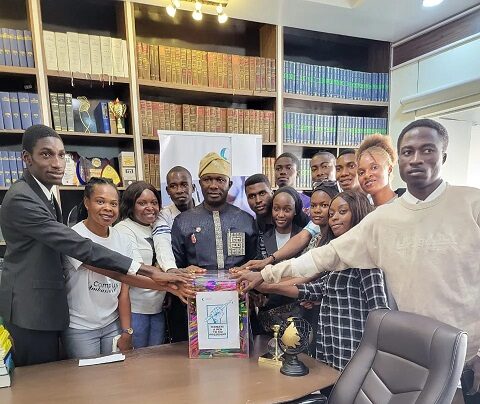 Nigerian Students donates pens to President Bola Tinubu for him to assent to the Sexual Harassment Prohibition Bill before him.