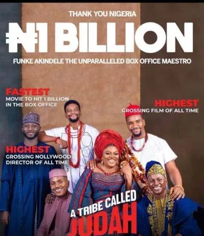 President Bola Tinubu congratulates Funke Akindele on 'A Tribe Called Judah’ the first film in Nollywood to gross N1billion at the box office.