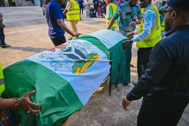 The body of Akeredolu arrives