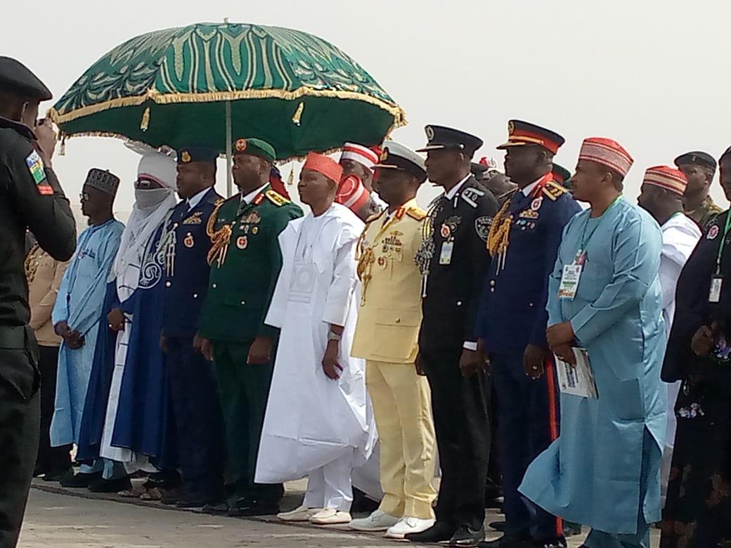 Governor Abba Yusuf picks up the medical bills of a sick orphan he sighted during the Armed Forces Remembrance Day in Kano