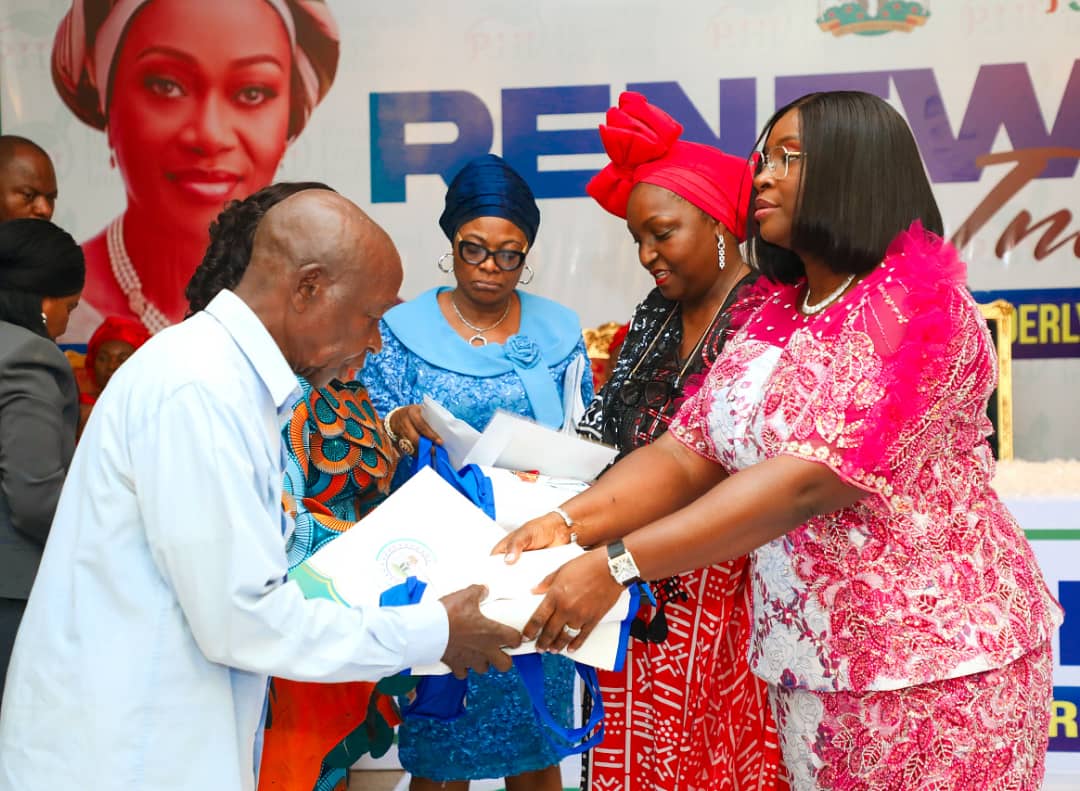 Nigeria's First Lady, Oluremi Tinubu flags off the Renewed Hope Initiative with Elderly Support Scheme in Port Harcourt, Rivers State.