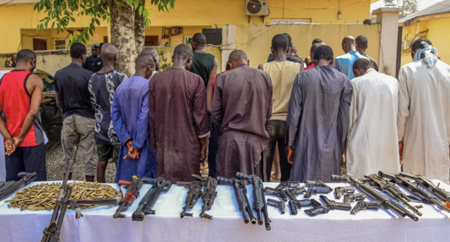 The kidnappers and other notorious criminals paraded by the police