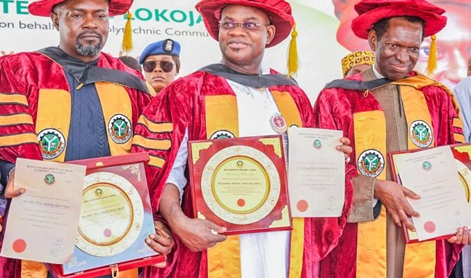 Kogi Polytechnic holds 4th combined convocation, confers fellowship on Governor Yahaya Bello and four others for their various achievements