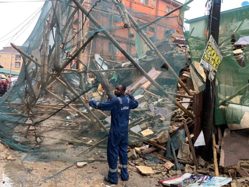 Three-storey building collapses on Lagos Island