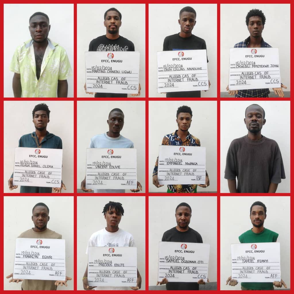 Courts in Enugu, Awka, convict, jail 31 suspects arrested and docked for involvement in internet fraud by the EFCC