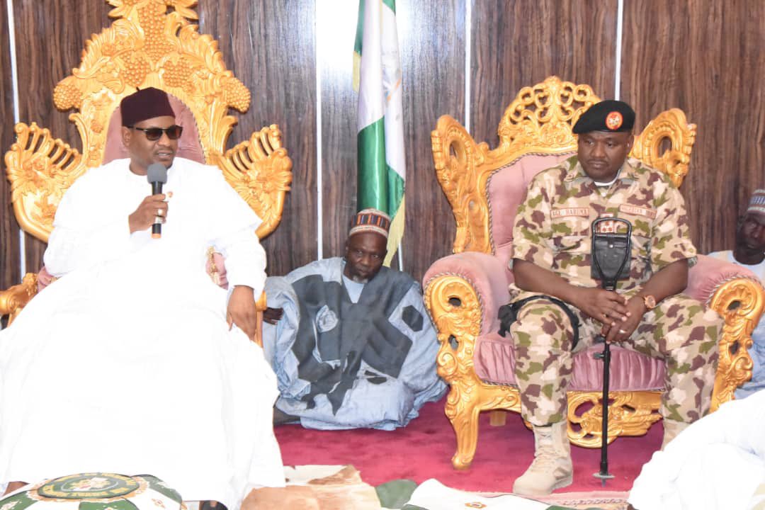 Shehu of Bama, Borno State Umar Kyari Umar El-Kanemi commends troops of the 7 Division Nigerian Army for restoration of peace in his Emirate.