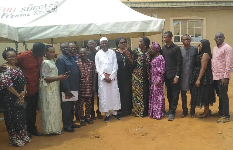 NAN family led by Director of Admin, Mr Abdulkadi Khaliel at the funeral service and interment of lat Mrs Rosemary Uzzi, on Saturday in Asaba