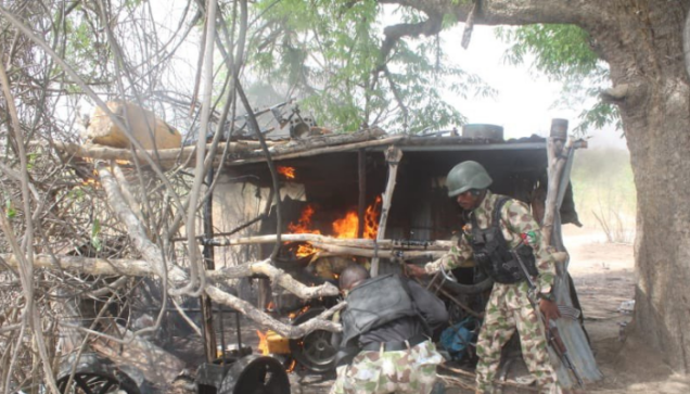 Troops-burning-terrorists-camp