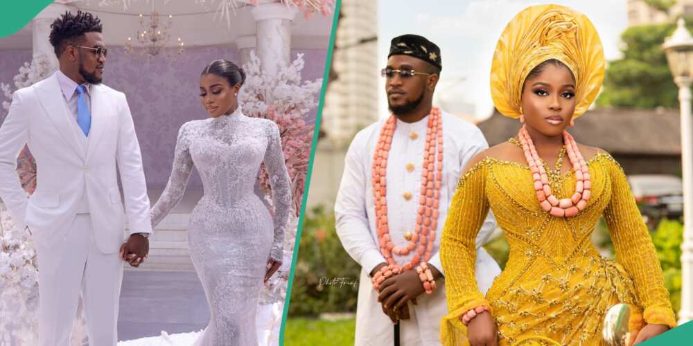 Veekee James and husband Femi during their wedding