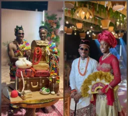 Nigeria’s  Moses Bliss and his Ghanaian bride, Marie Wiseborn