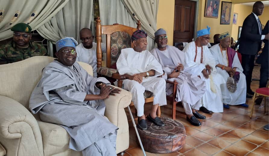 Tinubu storms Ondo, visits Fasoranti, Akeredolu's widow