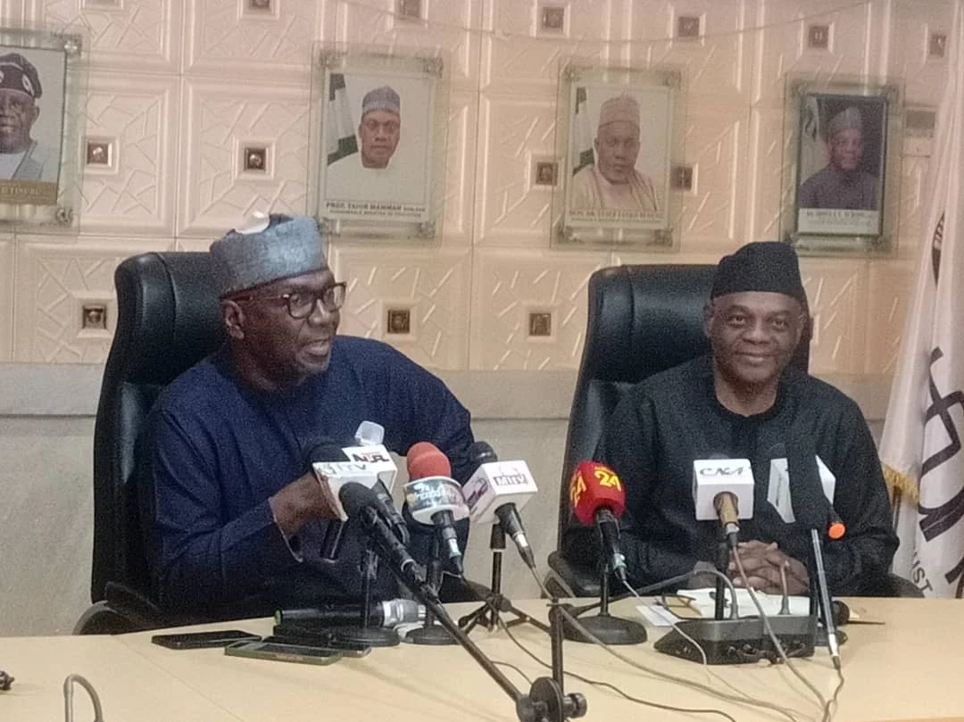 Gov. Abdulrahman Abdulrasaq (left) and TETFund Executive Secretary, Sonny Echono