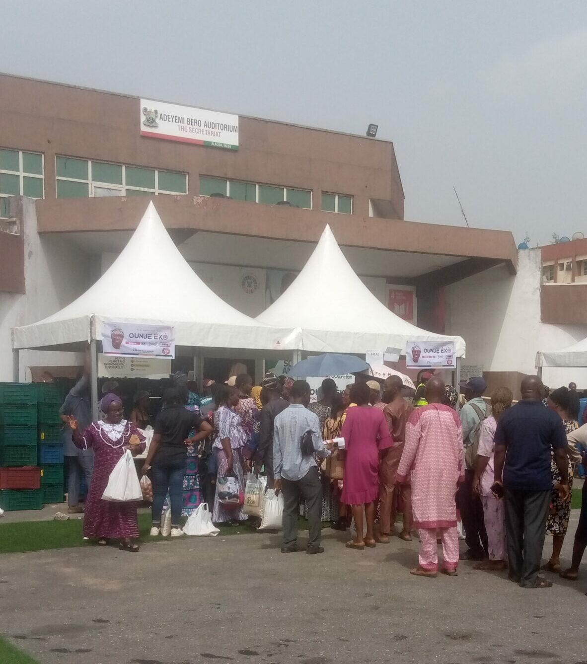 A sales point for discounted food items (Ounje Eko) in Lagos