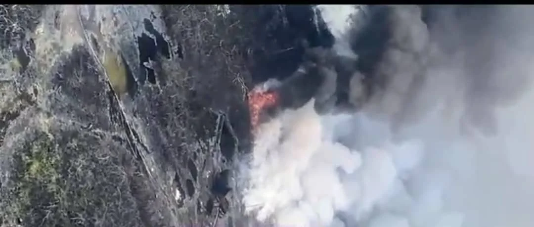 FILE: An illegal oil refining site destroyed by the Military's air bombardment