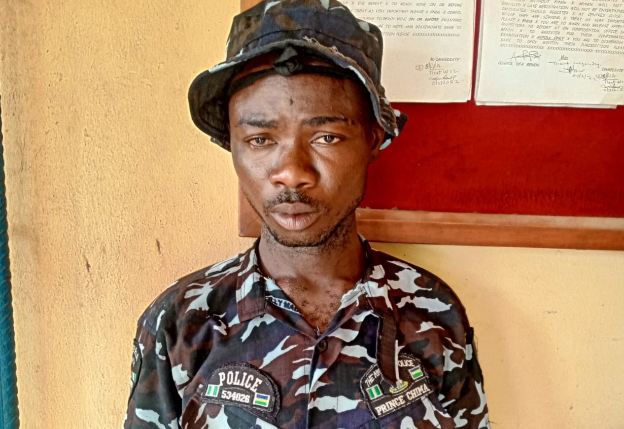 Police identify man in threatening people with an AK-47 rifle in Benin, Edon State in viral video as Prince Chima, a constable