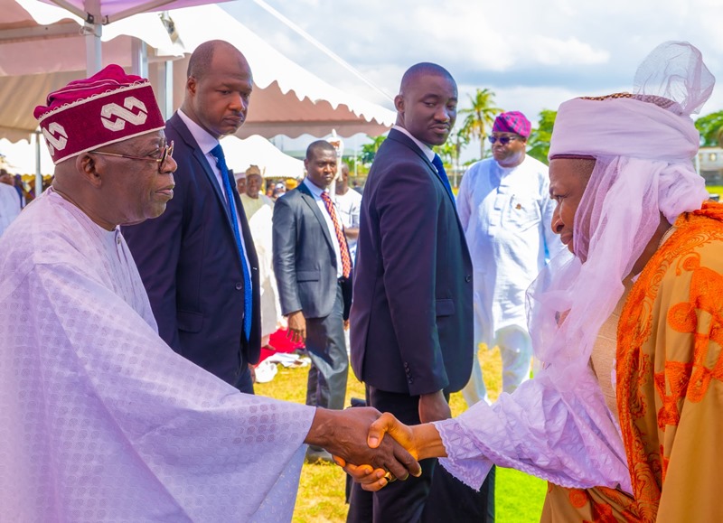 Moment Tinubu observed Eid-el-Fitr prayers in Lagos