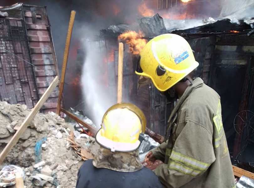 Fire razes four buildings on Lagos Island