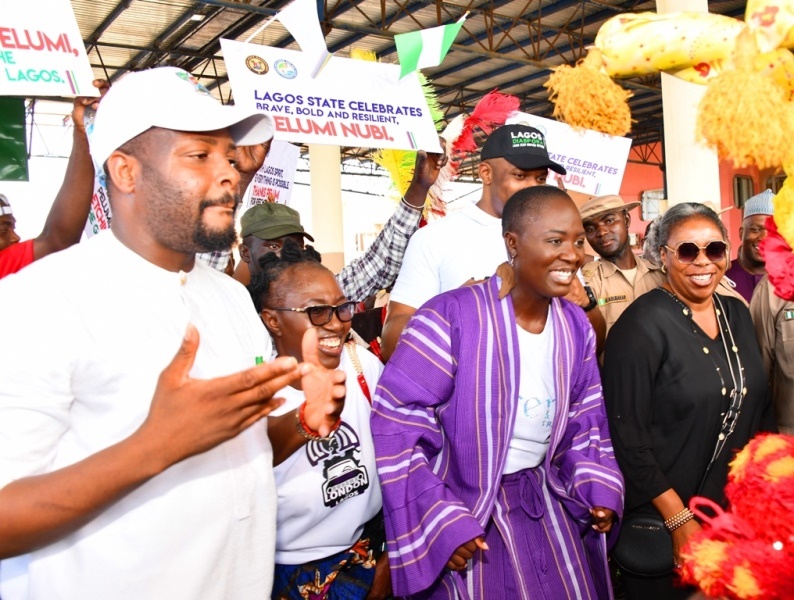 Nigerian woman Nubi on solo road trip from UK arrives Nigeria, received by LASG