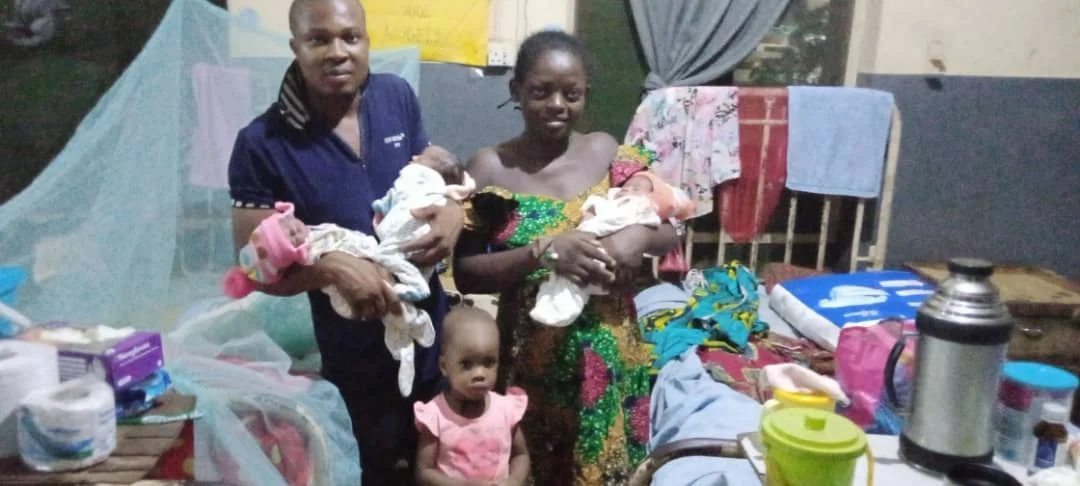 Enugu Police Command solicits support for Cpl Kingsley Nnamani whose wife, Helen, recently successfully delivered a set of triplets