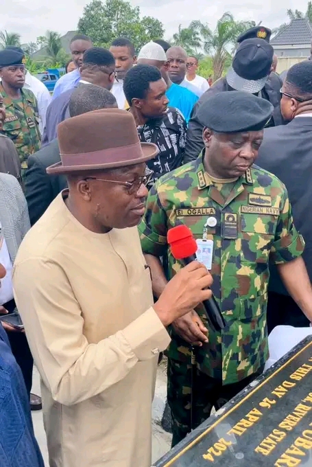 Governor Siminalayi Fubara, inaugurates new headquarters of Nigerian Naval Training Command in Ebubu, Eleme LGA of Rivers State.