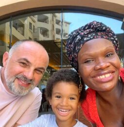 Nurse Glory, a Nigerian-born lady and content creator,    her Serbian husband, Dacko and their child