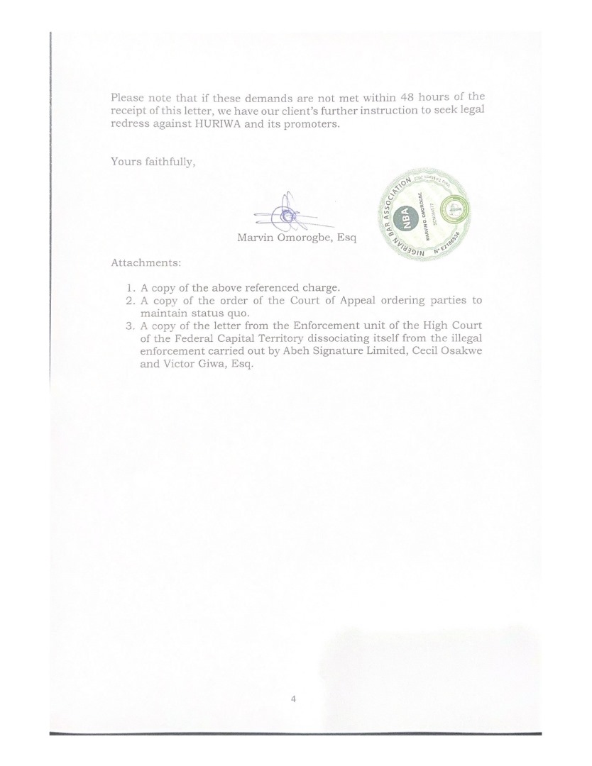 Deji Adeyanju’s law firm demands N100m from HURIWA