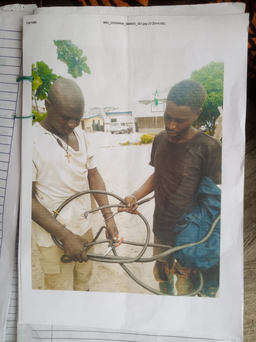 Police bust 2 LASG cable thieves in Lekki