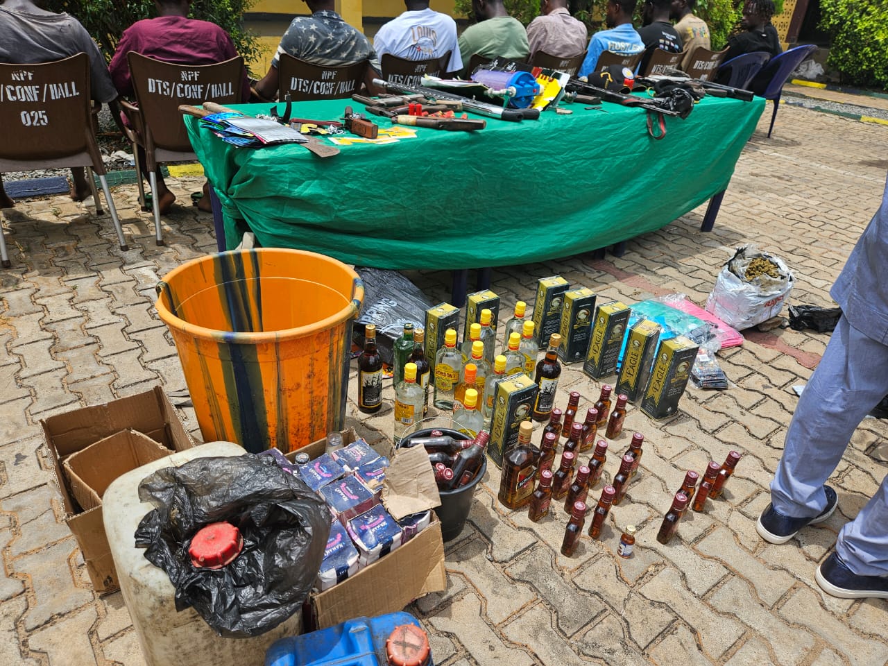 Police arrest one Chiemenam Adigwe a 45 years old  ma who specialises in production of fake alcoholic drinks in Bomadi, Delta State.  