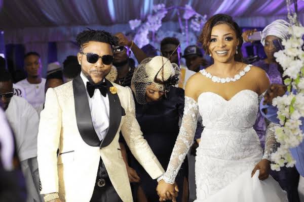 Oritsefemi-and-wife-Nabila-on-their-wedding-day-in-2017