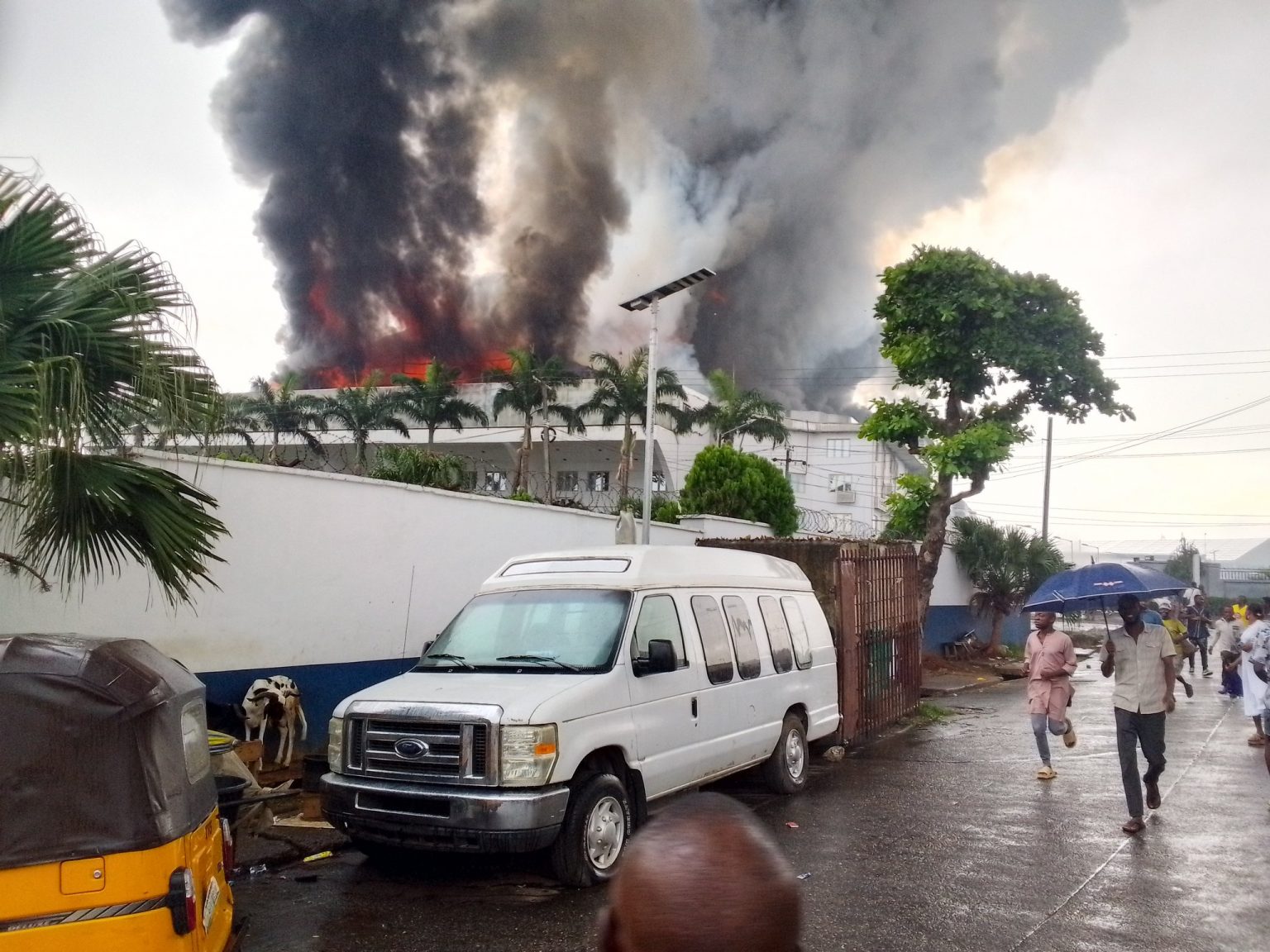 Christ Embassy Church Headquarters, Oregun Lagos on fire Sunday morning