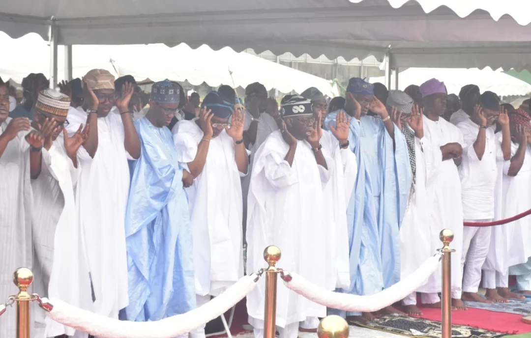 President Tinubu urges Nigerians to imbibe spirit of sacrifice in an interview after observing the 2024 Eid-el Adha prayers in Lagos