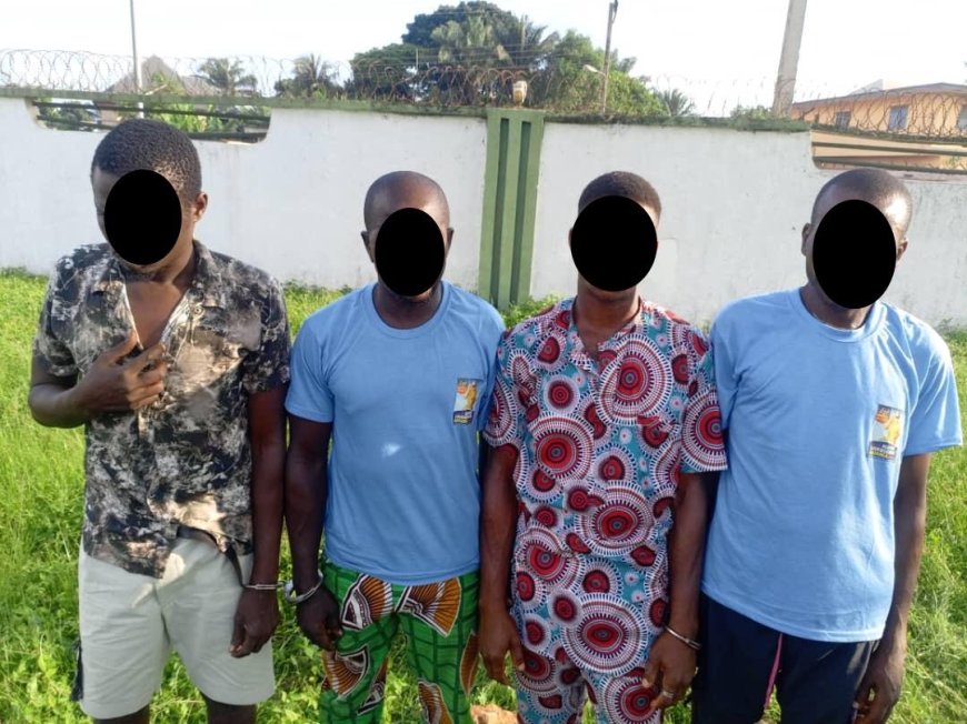 Four suspected members of the military wing of the proscribed IPOB/ESN arrested by at Ufuma, Orumba North LGA of Anambra State.