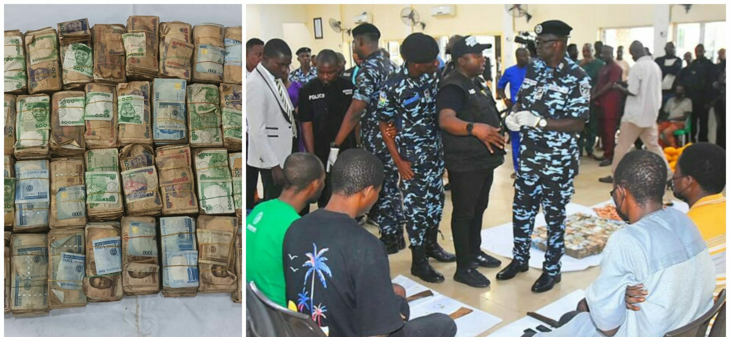 Police parade alleged members notorious car-snatching and gun running syndicates among others for involvement in various crimes in Oyo State