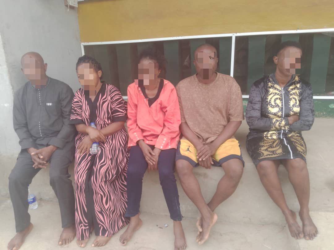 Police detectives nab five child trafficking suspects over theft of a two-month old baby in Oko Oba area of Lagos.