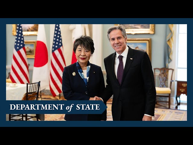 Japanese Foriegn Minister Kamikawa Yoko (left) and the U.S. Secretary of State, Antony Blinken