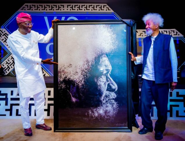 Sanwo-Olu unveils special portrait of Soyinka