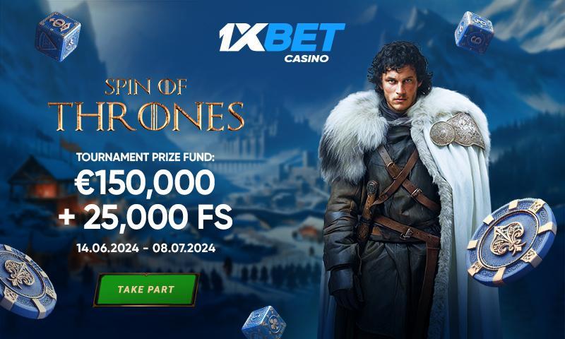 Become the king of the Spin of Thrones tournament with €150,000 + 25,000 FS prize pool!