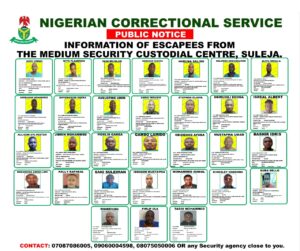 Suleja Jailbreak: 31 escaped inmates still at large - NCoS spokesman