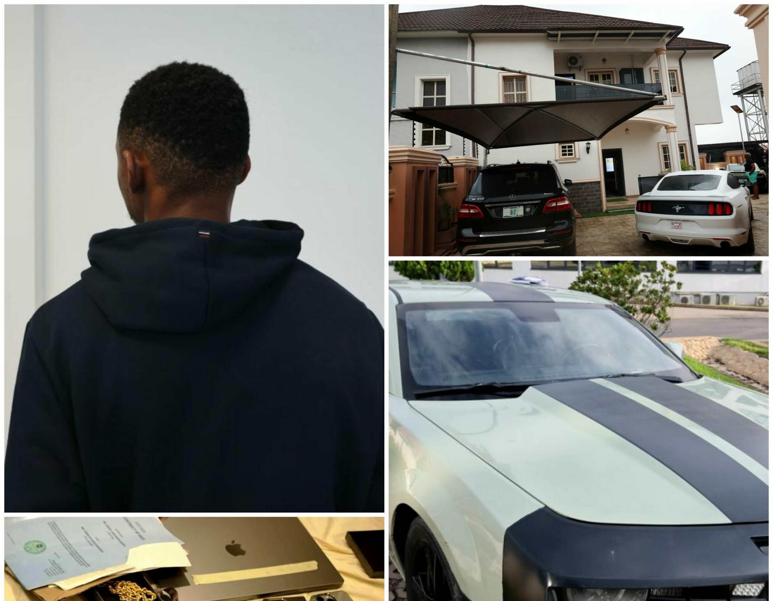 EFCC operatives arrest one Hyginus Nkwocha described as 'billionaire internet fraudster and money launderer' in Abuja, Nigeria's capital.