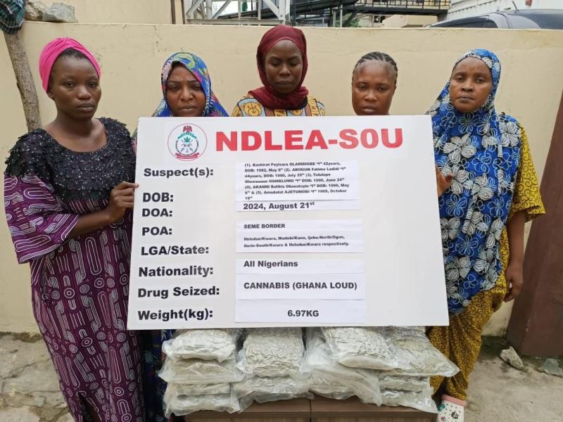 Five female cross-border drug trafficking gang smashed by NDLEA