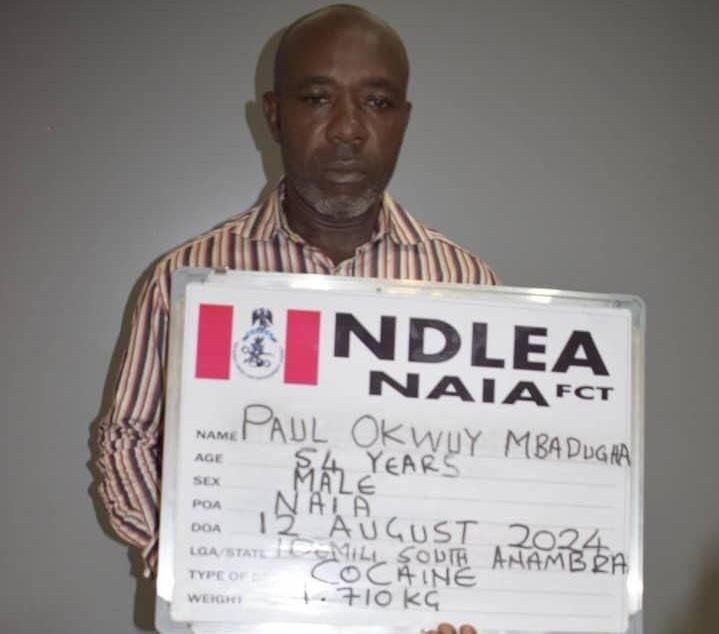 Vietnam-bound drug dealer Mbadugha excretes 88 wraps of cocaine at Abuja Airport