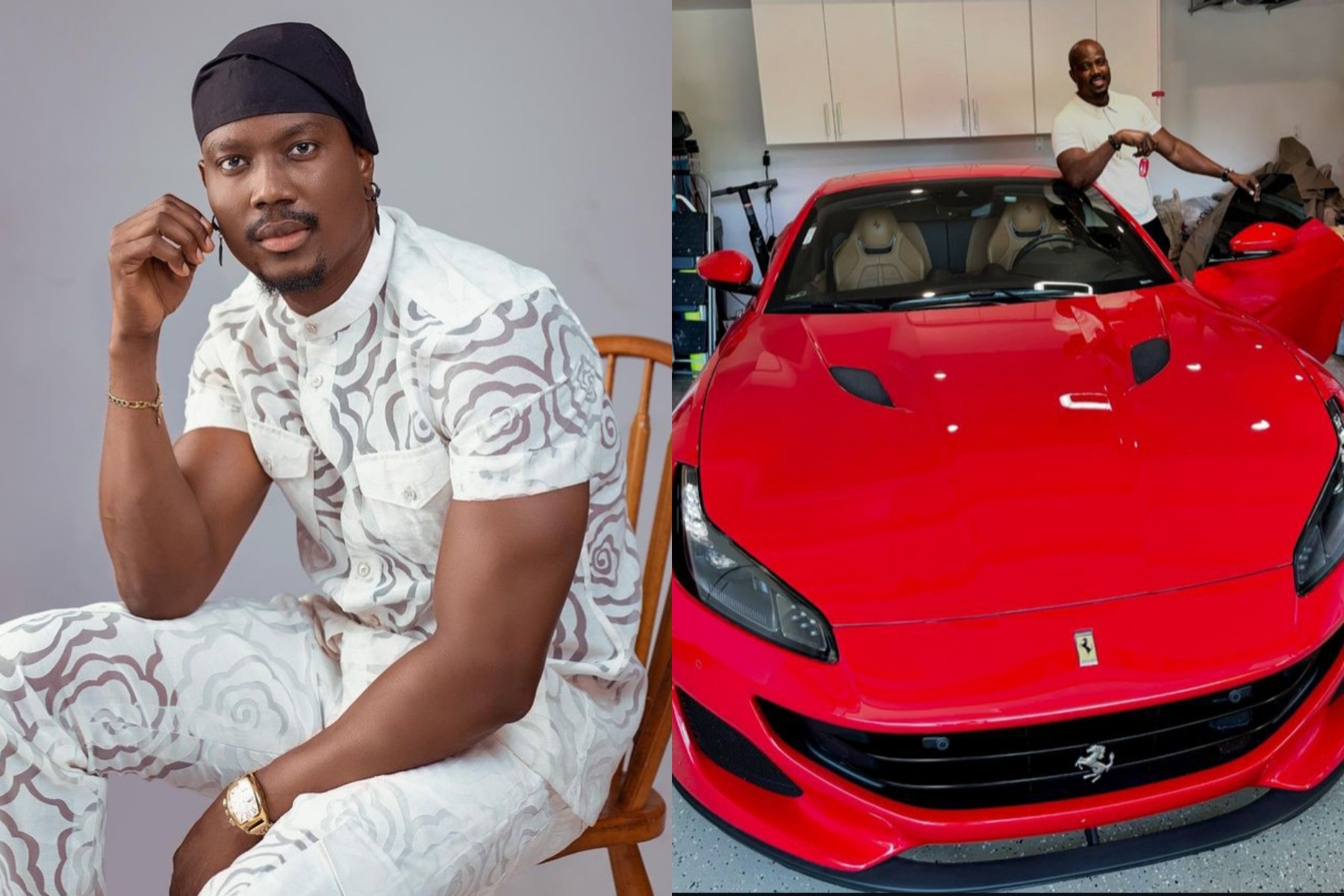 Actor Joseph Momodu debunks 'money can't buy happiness' with Ferrari
