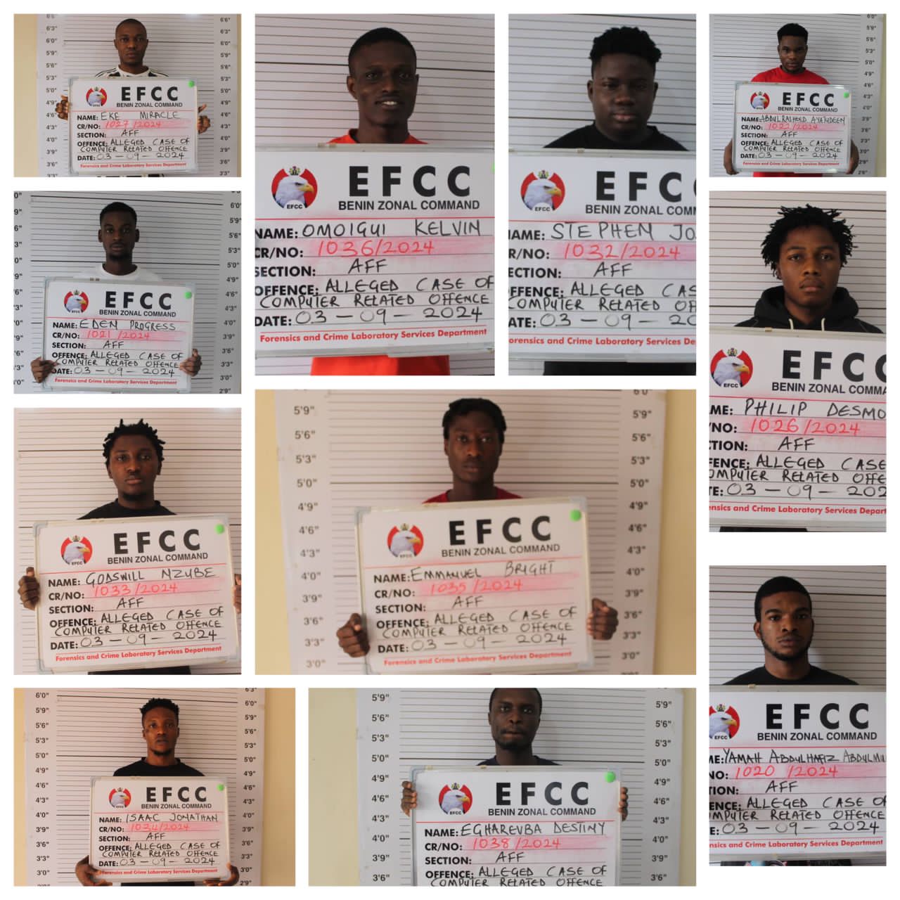 EFCC secures conviction of 22 internet fraudsters. arraigned before Justice Igho Braimoh of Edo State High Court, sitting in Benin City.