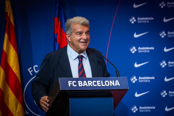 Barcelona's Laporta celebrates financial stability, strategic player moves